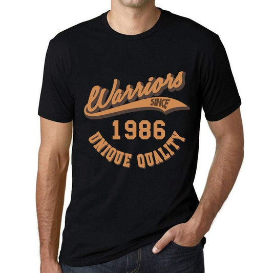 Mens Vintage Tee Shirt Graphic T Shirt Warriors Since 1986 Deep Black - Deep Black / Xs / Cotton - T-Shirt