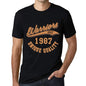 Mens Vintage Tee Shirt Graphic T Shirt Warriors Since 1987 Deep Black - Deep Black / Xs / Cotton - T-Shirt