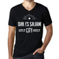 Mens Vintage Tee Shirt Graphic V-Neck T Shirt Live It Love It Dar Es Salaam Deep Black - Black / S / Cotton - T-Shirt