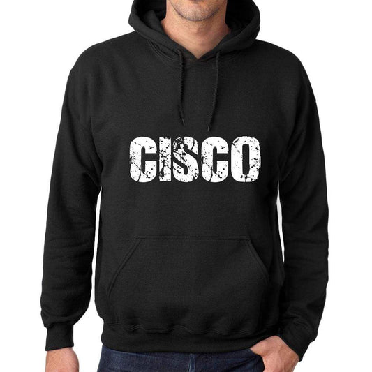Mens Womens Unisex Printed Graphic Cotton Hoodie Soft Heavyweight Hooded Sweatshirt Pullover Popular Words Cisco Deep Black - Black / Xs /