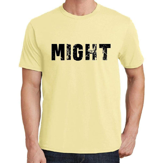 Might Mens Short Sleeve Round Neck T-Shirt 00043 - Yellow / S - Casual