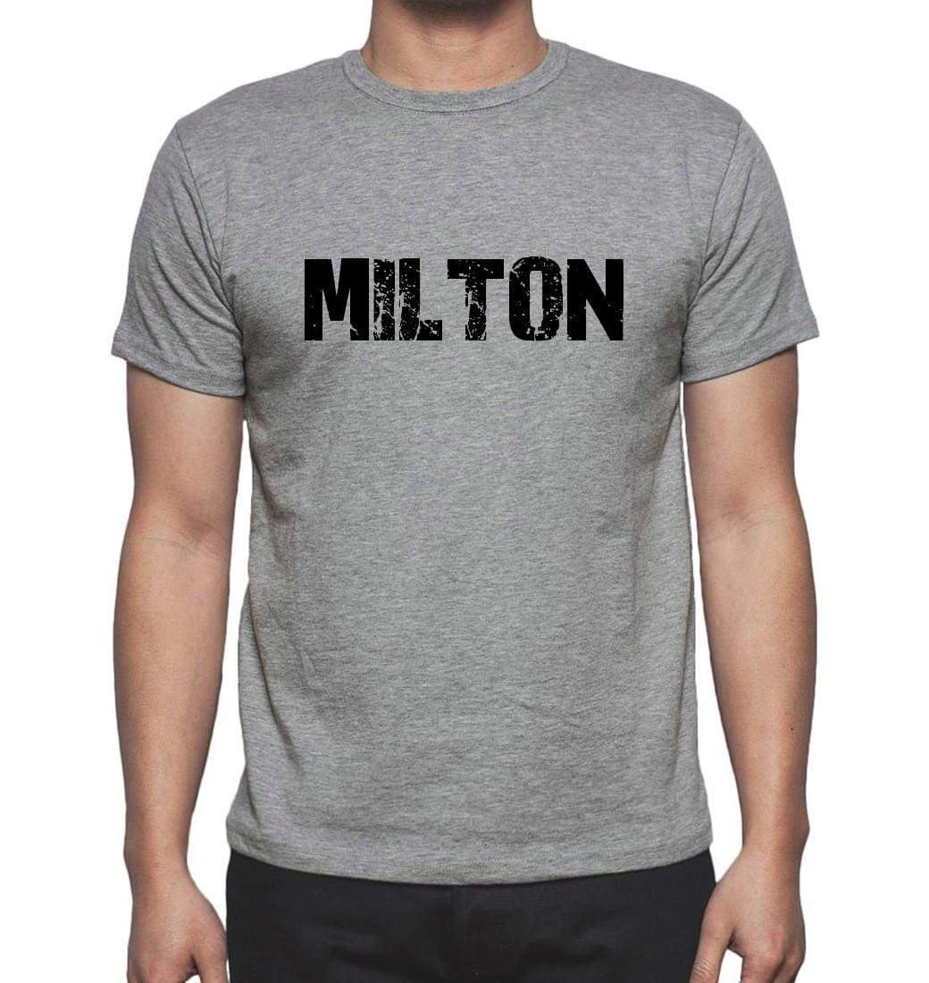 Milton Grey Mens Short Sleeve Round Neck T-Shirt 00018 - Grey / S - Casual