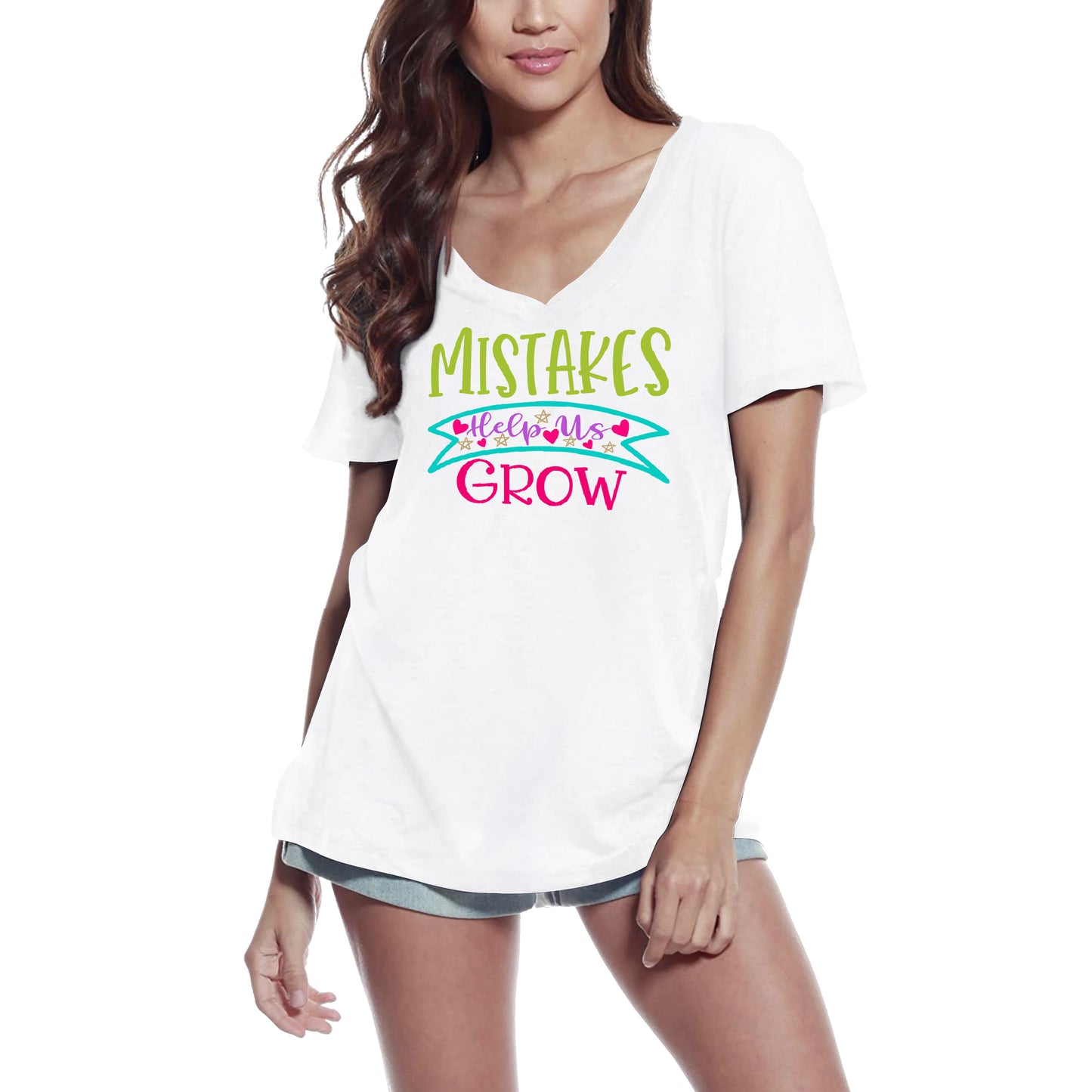 ULTRABASIC Women's T-Shirt Mistakes Help Us Grow - Short Sleeve Tee Shirt Tops