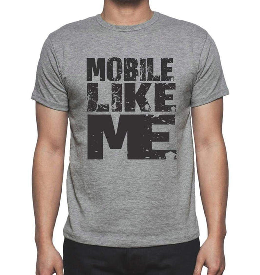 Mobile Like Me Grey Mens Short Sleeve Round Neck T-Shirt - Grey / S - Casual