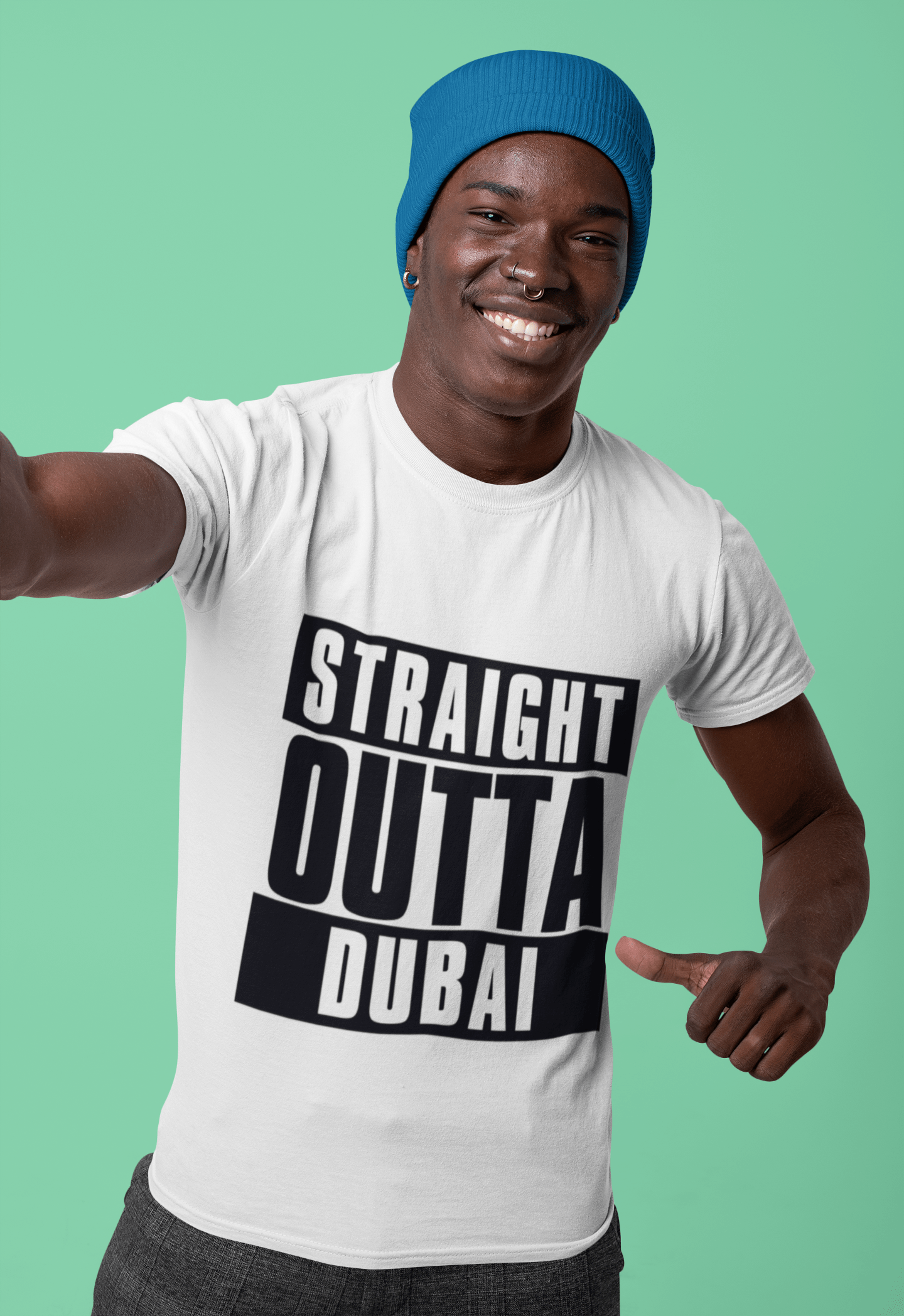Straight Outta Dubai, Men's Short Sleeve Round Neck T-shirt 00027