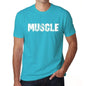 Muscle Mens Short Sleeve Round Neck T-Shirt 00020 - Blue / S - Casual