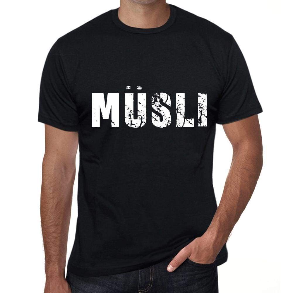 Müsli Mens T Shirt Black Birthday Gift 00548 - Black / Xs - Casual