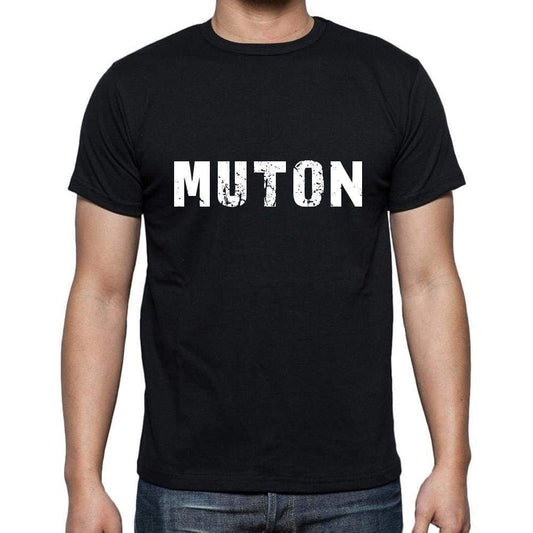 Muton Mens Short Sleeve Round Neck T-Shirt 5 Letters Black Word 00006 - Casual