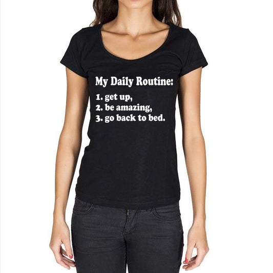 My Dailiy Routine Black Gift Tshirt Black Womens T-Shirt 00206