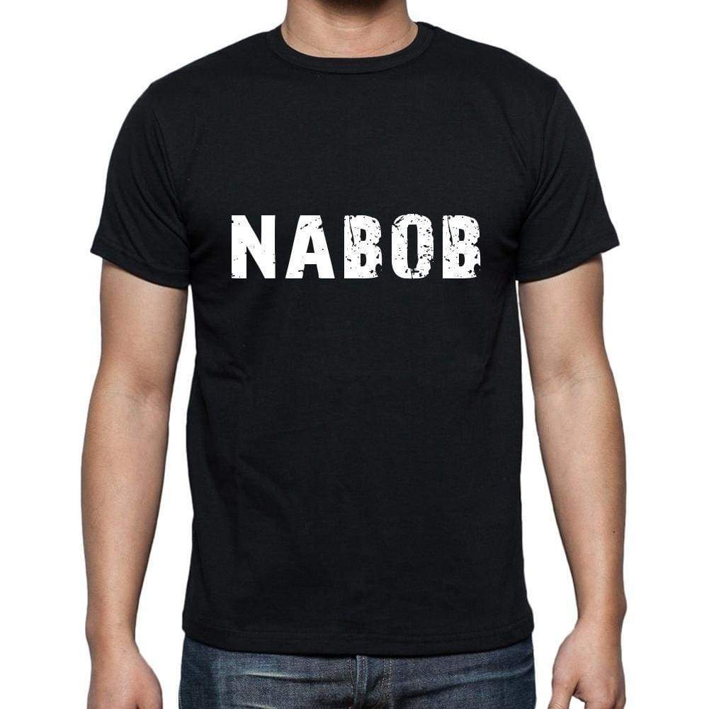 Nabob Mens Short Sleeve Round Neck T-Shirt 5 Letters Black Word 00006 - Casual
