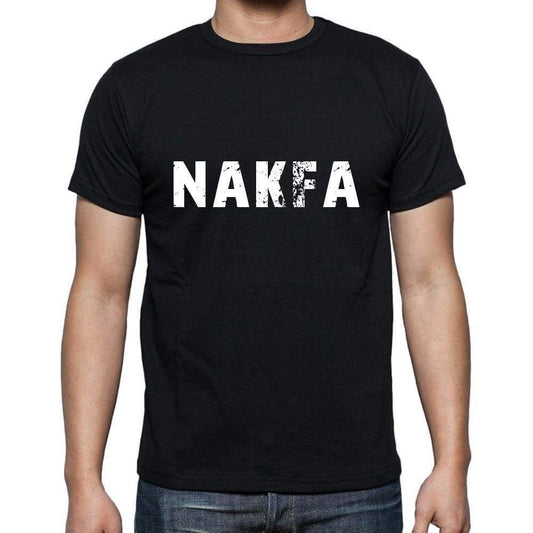 Nakfa Mens Short Sleeve Round Neck T-Shirt 5 Letters Black Word 00006 - Casual