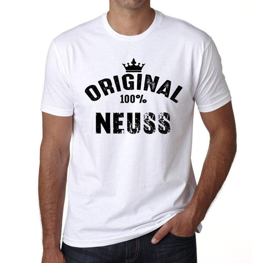Neuss 100% German City White Mens Short Sleeve Round Neck T-Shirt 00001 - Casual
