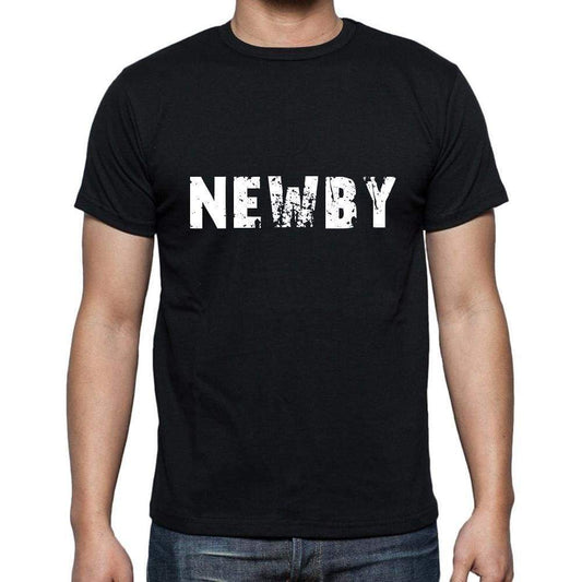 Newby Mens Short Sleeve Round Neck T-Shirt 5 Letters Black Word 00006 - Casual