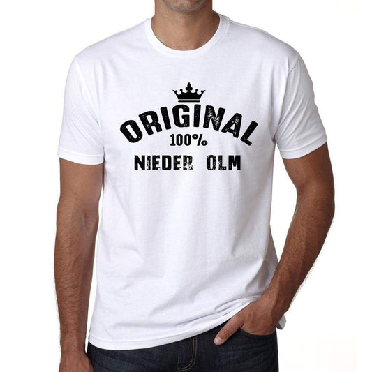 Nieder Olm 100% German City White Mens Short Sleeve Round Neck T-Shirt 00001 - Casual