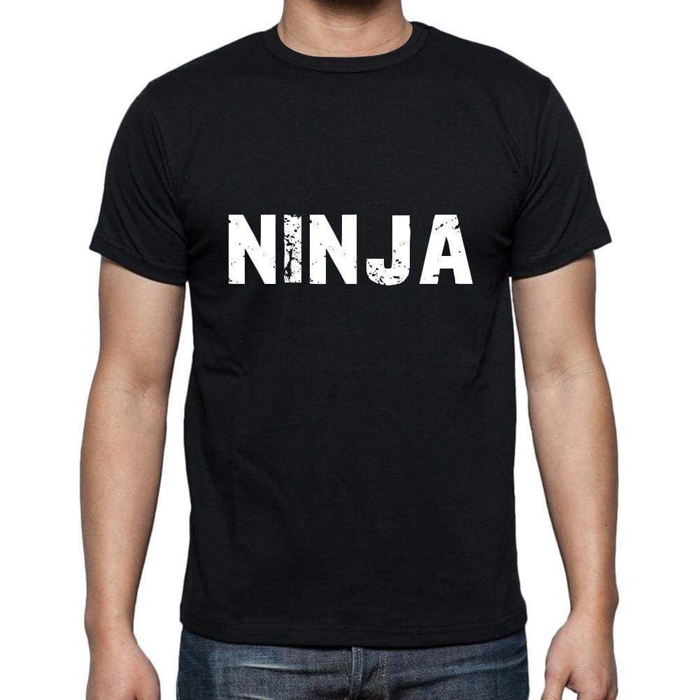 Ninja Mens Short Sleeve Round Neck T-Shirt 5 Letters Black Word 00006 - Casual