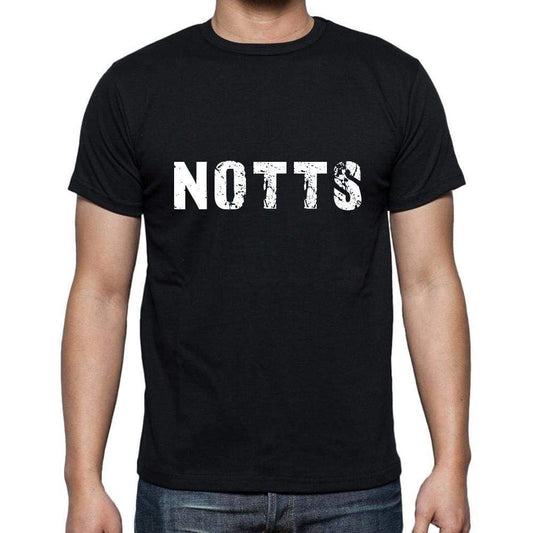 Notts Mens Short Sleeve Round Neck T-Shirt 5 Letters Black Word 00006 - Casual
