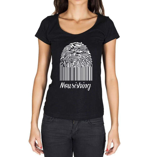 Nourishing Fingerprint Black Womens Short Sleeve Round Neck T-Shirt Gift T-Shirt 00305 - Black / Xs - Casual