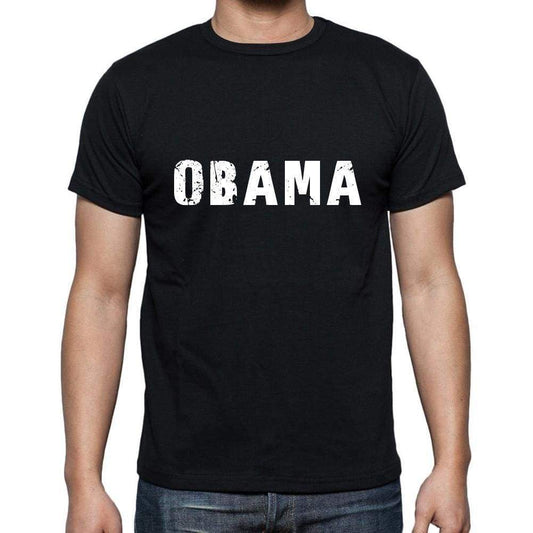 Obama Mens Short Sleeve Round Neck T-Shirt 5 Letters Black Word 00006 - Casual