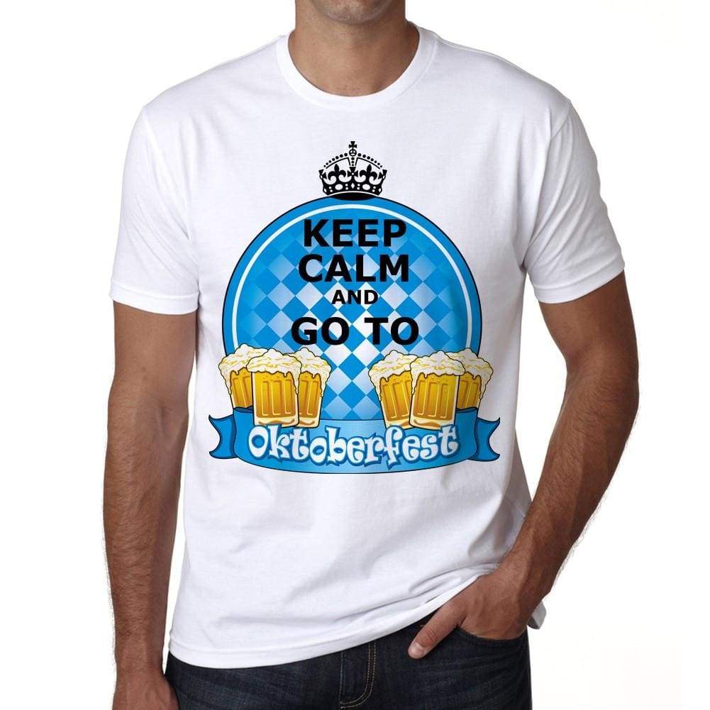 Oktoberfest Keep Calm Oktoberfest T-Shirt Mens White Tee 100% Cotton 00179