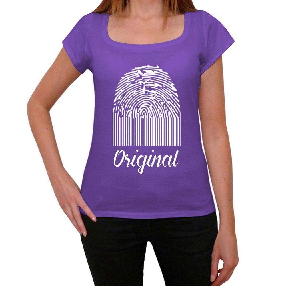 'Original, Fingerprint, Purple, <span>Women's</span> <span><span>Short Sleeve</span></span> <span>Round Neck</span> T-shirt, gift t-shirt 00310 - ULTRABASIC