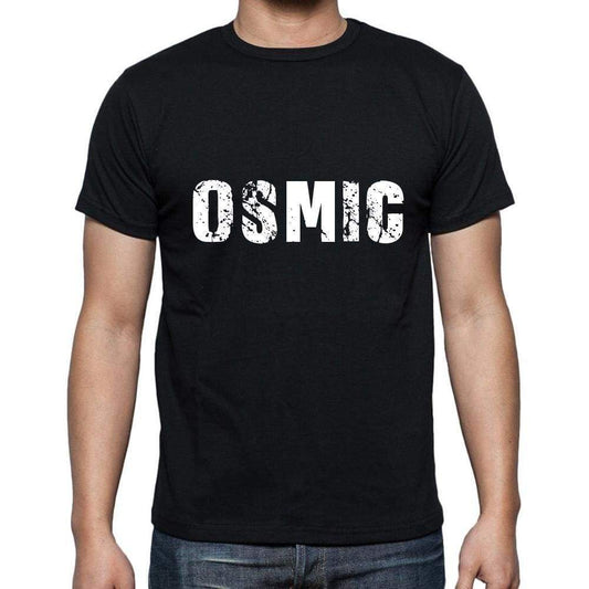 Osmic Mens Short Sleeve Round Neck T-Shirt 5 Letters Black Word 00006 - Casual