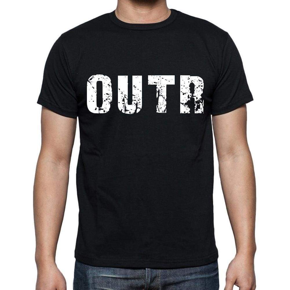Outr Mens Short Sleeve Round Neck T-Shirt 4 Letters Black - Casual
