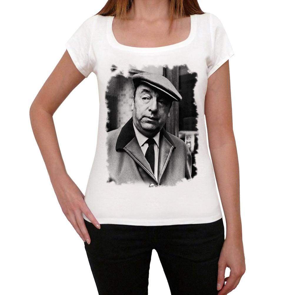 Pablo Neruda Old Celebrities White Womens Short Sleeve Round Neck T-Shirt Gift T-Shirt Gift T-Shirt 00312 - White / Xs - Casual
