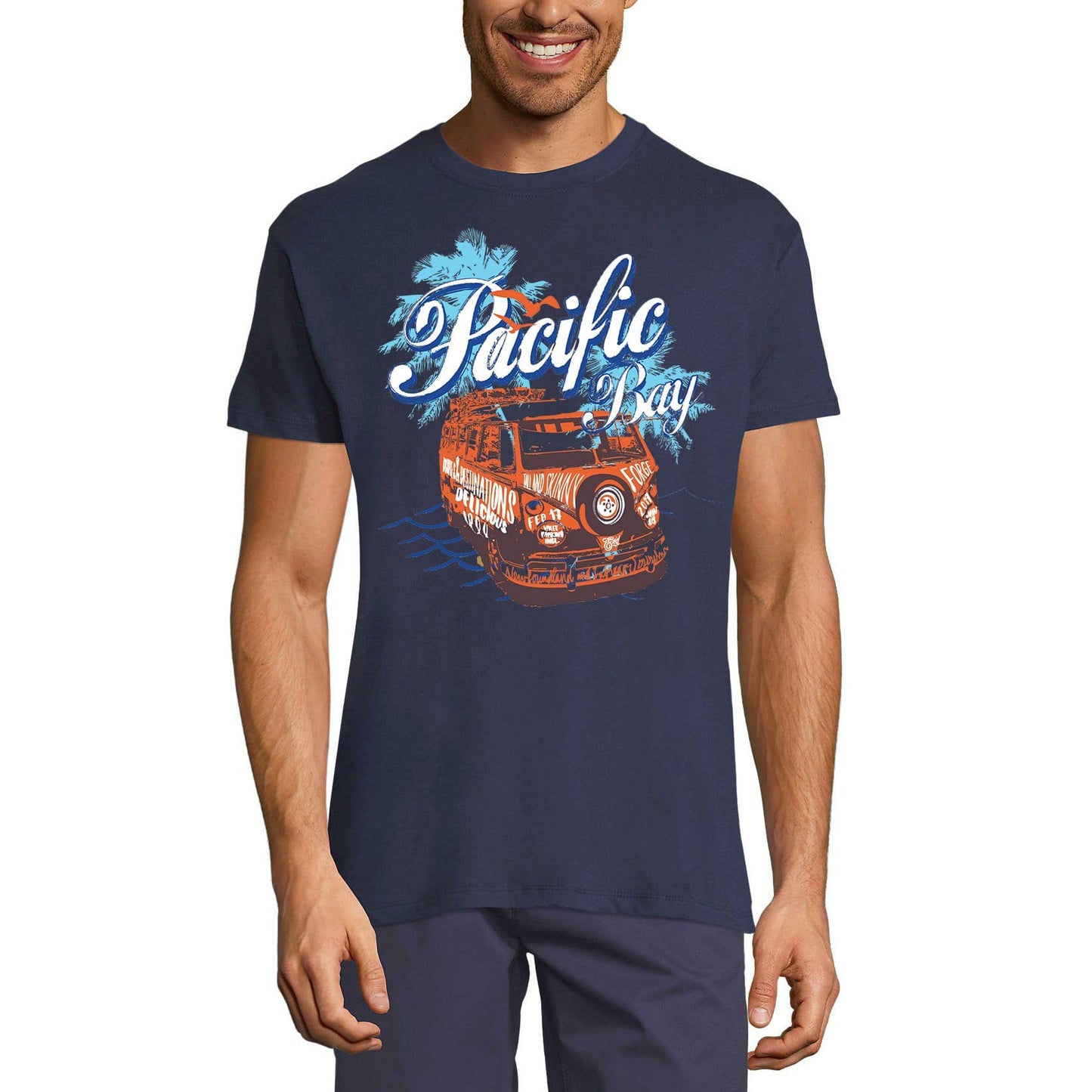ULTRABASIC Men's Novelty T-Shirt Pacific Bay - Adventure Tee Shirt