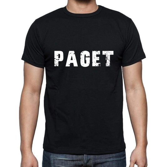 Paget Mens Short Sleeve Round Neck T-Shirt 5 Letters Black Word 00006 - Casual