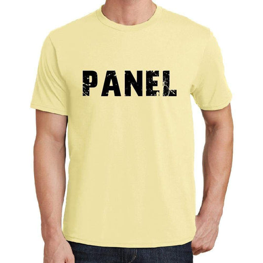 Panel Mens Short Sleeve Round Neck T-Shirt 00043 - Yellow / S - Casual