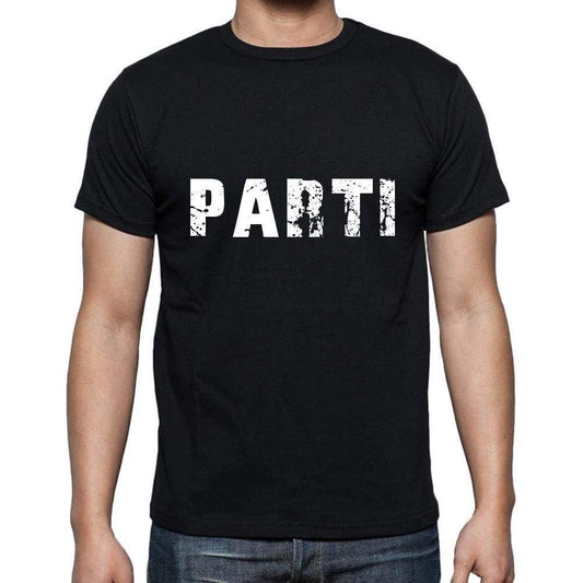 Parti Mens Short Sleeve Round Neck T-Shirt 5 Letters Black Word 00006 - Casual