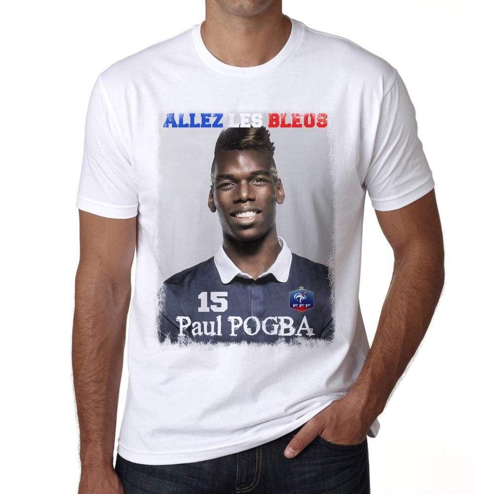 Paul Pogba France Les Bleus T-Shirt Euro 2016 Tshirt Mens White Tee 100% Cotton 00184
