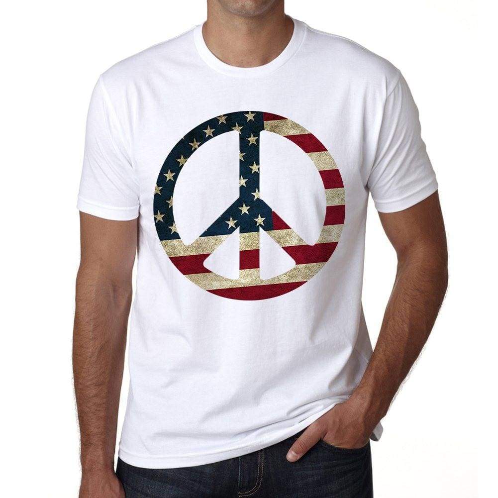 Peace 2 Usa Mens Short Sleeve Round Neck T-Shirt