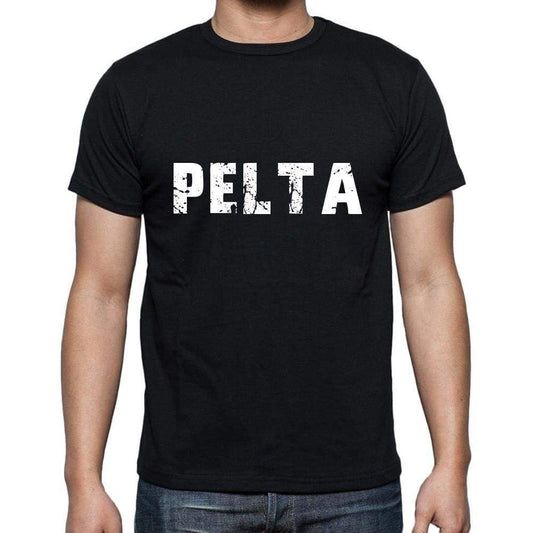 Pelta Mens Short Sleeve Round Neck T-Shirt 5 Letters Black Word 00006 - Casual