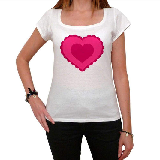 Pink Lace Heart Tshirt White Womens T-Shirt 00157