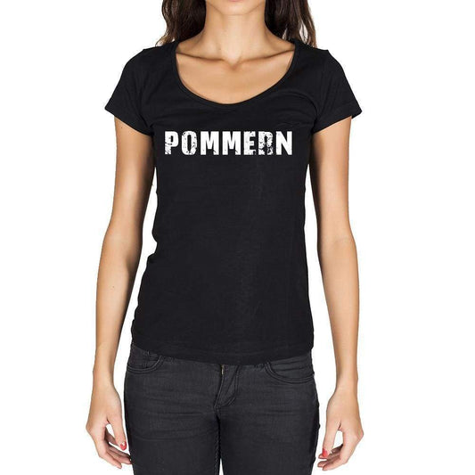 Pommern German Cities Black Womens Short Sleeve Round Neck T-Shirt 00002 - Casual