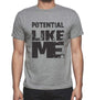 Potential Like Me Grey Mens Short Sleeve Round Neck T-Shirt - Grey / S - Casual