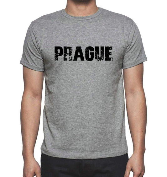 Prague Grey Mens Short Sleeve Round Neck T-Shirt 00018 - Grey / S - Casual