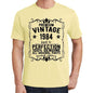 Premium Vintage Year 1984 Yellow Mens Short Sleeve Round Neck T-Shirt Gift T-Shirt 00348 - Yellow / S - Casual