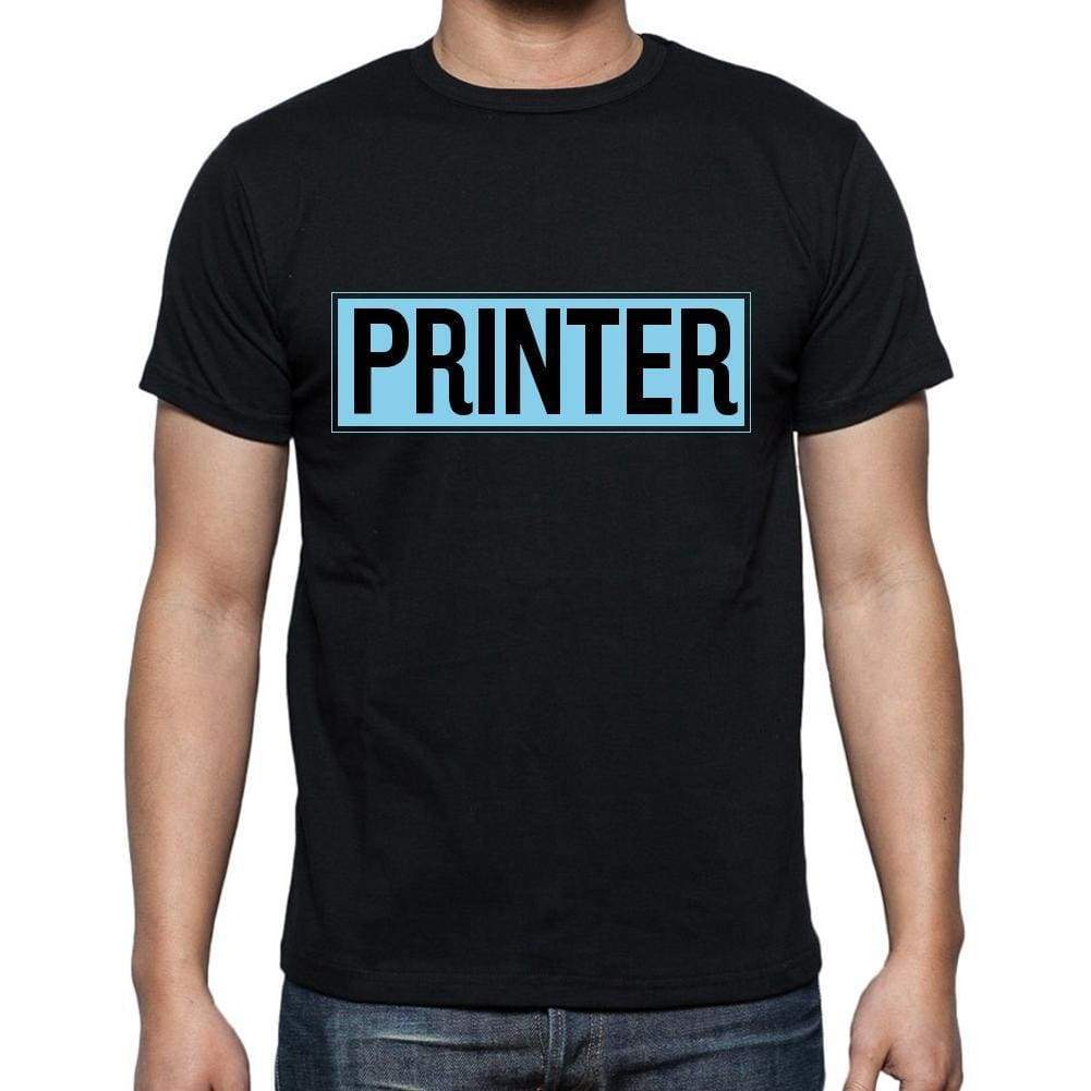 Printer T Shirt Mens T-Shirt Occupation S Size Black Cotton - T-Shirt