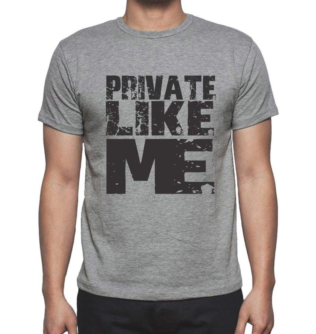 PRIVATE Like me, Grey, <span>Men's</span> <span><span>Short Sleeve</span></span> <span>Round Neck</span> T-shirt - ULTRABASIC