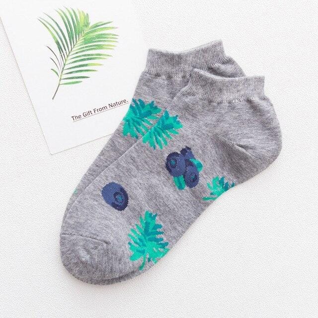 Mignon Jacquard/plante fruits imprimé motif art chaussettes femmes coréen animaux/renard flamant chaussette drôle chaussette Kawaii Sokken Calcetines