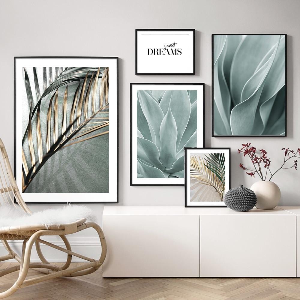 Toile d'art mural avec feuilles de palmier, décoration de Salon, peinture, affiches et imprimés botaniques d'aloès, images murales pour décoration de maison