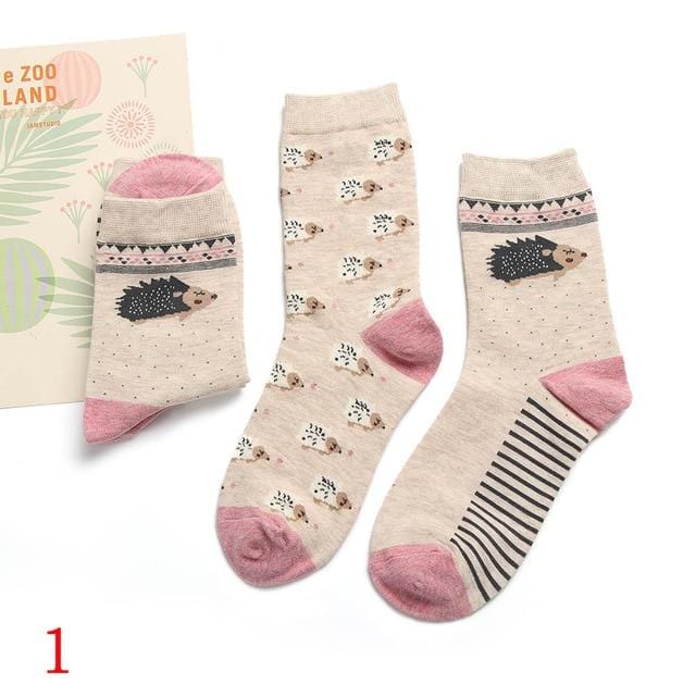 2 paires de chaussettes mignonnes pour femmes, boîte cadeau de noël, en coton, imprimé de dessin animé, mode créative, chaussettes courtes joyeuses pour filles, printemps-automne 2020