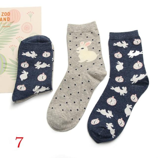 2 paires de chaussettes mignonnes pour femmes, boîte cadeau de noël, en coton, imprimé de dessin animé, mode créative, chaussettes courtes joyeuses pour filles, printemps-automne 2020