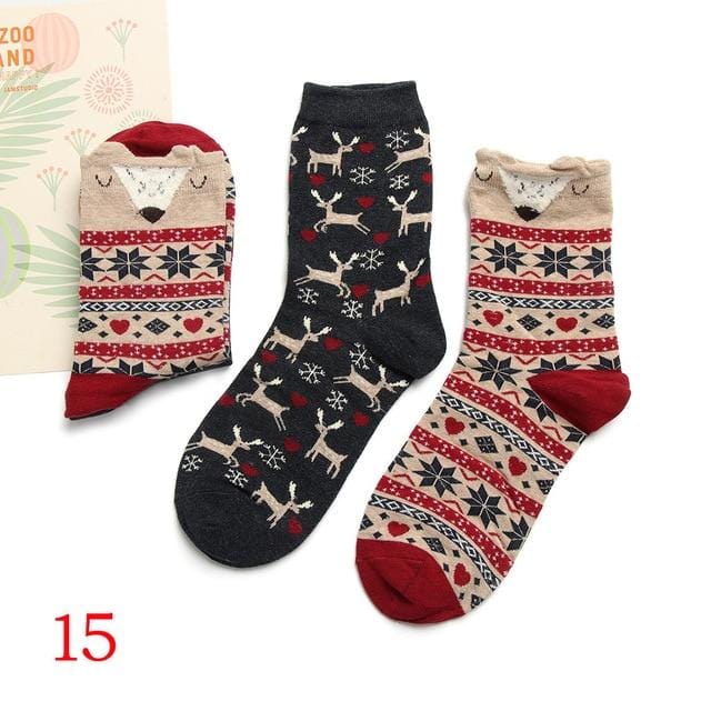 2 paires de chaussettes mignonnes pour femmes, boîte cadeau de noël, en coton, imprimé de dessin animé, mode créative, chaussettes courtes joyeuses pour filles, printemps-automne 2020