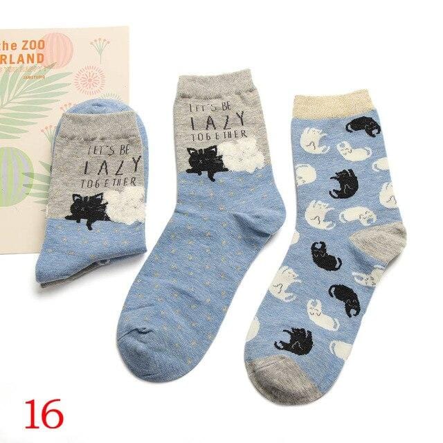 2 paires de chaussettes mignonnes pour femmes, boîte cadeau de noël, en coton, imprimé de dessin animé, mode créative, chaussettes courtes joyeuses pour filles, printemps-automne 2020