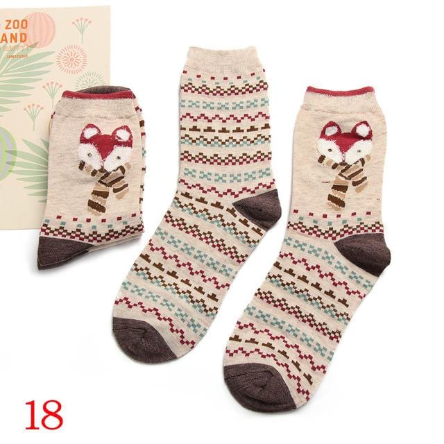 2 paires de chaussettes mignonnes pour femmes, boîte cadeau de noël, en coton, imprimé de dessin animé, mode créative, chaussettes courtes joyeuses pour filles, printemps-automne 2020