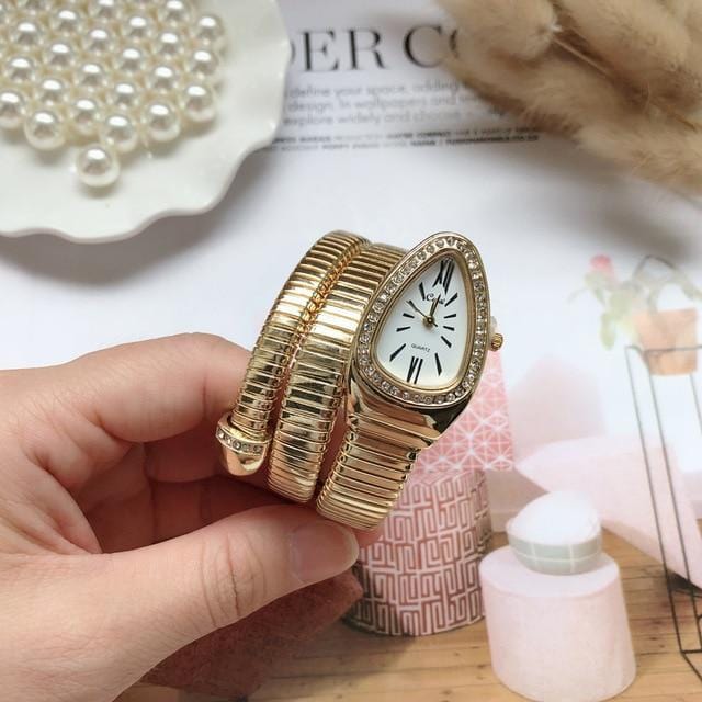 Nouvelles femmes marque de luxe montre serpent Quartz dames montre en or diamant montre-Bracelet femme mode Bracelet montres horloge reloj mujer