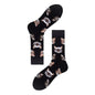 Chaussettes Style Harajuku pour hommes, à carreaux noirs et blancs, motif de chat à pois, chaussettes joyeuses, Hip Hop, en coton peigné, nouvelle collection 2020